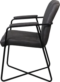 Eetkamerstoel - Henry - lederlook Soft antraciet