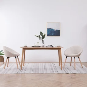vidaXL Eetkamerstoelen 2 st stof crème