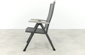 Balero strekmetaal verstelbare tuinstoel - Antraciet