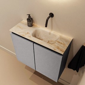 Mondiaz Ture DLux toiletmeubel 60cm plata met wastafel frappe rechts zonder kraangat