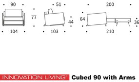 Innovation Living Cubed 90 Arm 1-persoons Slaapbank 90
