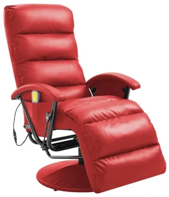 vidaXL Massagestoel verstelbaar kunstleer rood