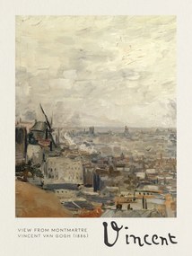 Kunstdruk View from Montmartre - Vincent van Gogh, (30 x 40 cm)