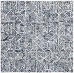 Handgetuft laagpolig wollen vloerkleed Azure