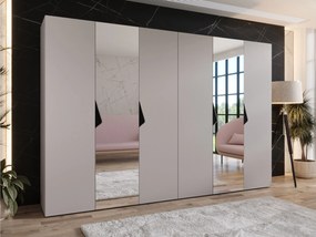 Kledingkast Hartford 627, Kasjmier, Zwart, 202x300x52cm, 210.5 kg, Kledingkast deuren: Met scharnieren