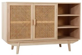 Houten dressoir met 2 planken Ralik Bruin – natuurlijk hout - Sklum