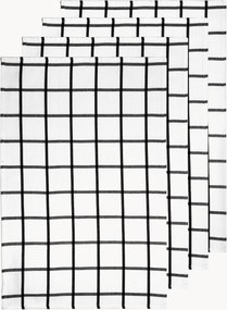 Theedoeken Grid Pack Black, 4-delig
