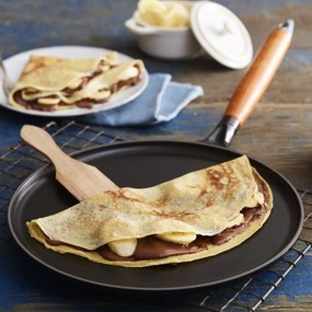 Staub Pans Pannenkoekenpan met houten handvat 28 cm, Zwart - Pans - Staub