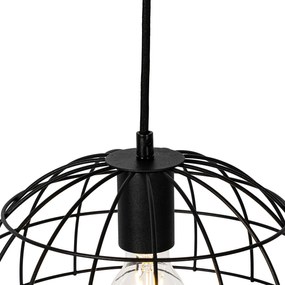 Eettafel / Eetkamer Industriële hanglamp zwart 3-lichts - Hanze Industriele / Industrie / Industrial E27 Binnenverlichting Lamp