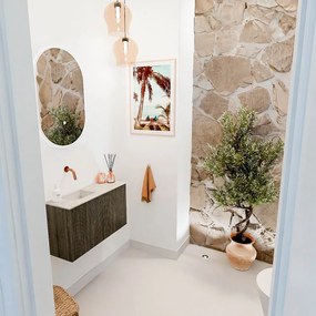 Mondiaz Joya DLux 70cm toiletmeubel shadow met wastafel faye links zonder kraangat ostra