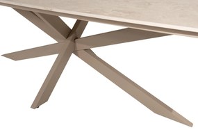 4 Seasons Outdoor Sardinia low dining set latte met Nevada tafel met keramisch blad 250 x 105 cm  Tuinset    beige weerbestendig