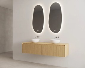 Gliss Design Timotheus badmeubel met 2 lades en ribbelfront 160cm pure