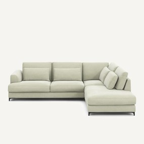 Omvormbare hoekbank rechts, stonewashed fluweel, Marsile