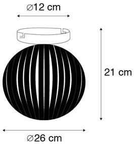 Moderne plafondlamp zwart 26 cm - Zoë Modern E27 rond Binnenverlichting Lamp