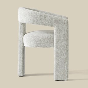 Design Eetkamerstoel Creme Volledig Stof