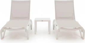 Verstelbaar ligbed Forza | Kunststof | Wit | Ligbed stapelbaar | Ligstoel tuin | Strandbed | Kees Smit Tuinmeubelen