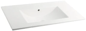 Muebles Marbella badmeubel ribbelfront 100cm macchiato met witte wastafel zonder kraangat
