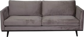 3-zits bank Odissi met houten plaat | velours Brunei taupe 04 | 1,99 mtr breed