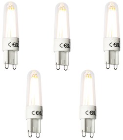 Set van 5 G9 LED filament lamp 2,5W 240 lm 2300K