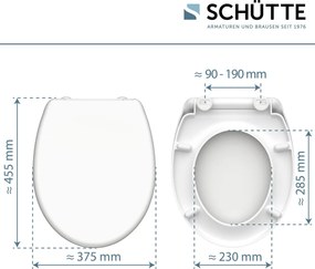 Schutte Miles toiletzitting duroplast met softclose en quick release wit glans