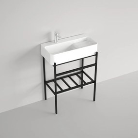 Badstuber Delta witte wastafel 60x31x82cm met zwarte poten