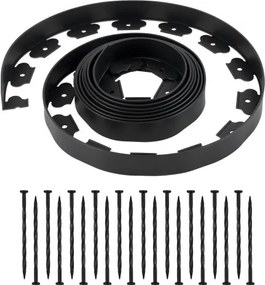 VEVOR Gazonrand, 600 x 5 cm, Kunststof Tuinrand met 120 Punten, Perkrand, Landschapsrand, Bestratingsrand, Perkrand, Padranden voor Bloemperken, Tuinbestrating