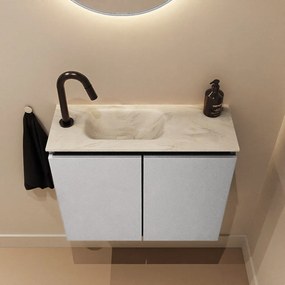 Mondiaz Ture DLux toiletmeubel 60cm plata met wastafel ostra links met kraangat