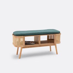 Bank of bedeinde met opberging, in rotan Laora