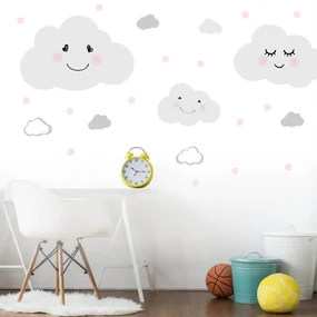 INSPIO Muurstickers - Wolken met Stippen