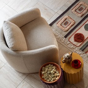 Dutchbone Soho Sand Retro Fauteuil Zandkleur