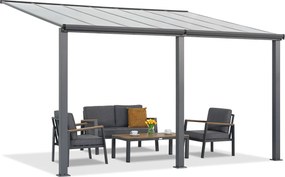 Aluminium terrasoverkapping 3 x 4 m Denver Garden Point antraciet