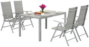 Verona polywood aluminium tuinset voor 4 personen Garden Point lichtgrijs