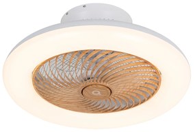 Plafondventilator met lamp hout incl. LED met afstandsbediening - Clima Design, Landelijk rond Binnenverlichting Lamp