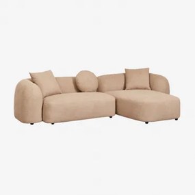 Rechte Modulaire Chaise Longue Bank Van 2 Delen In Chenille Coco Chenille Dik Lattebruin - Sklum