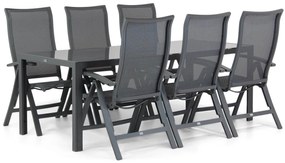 Tuinset 6 personen 210 cm Aluminium/Textileen /Aluminium/textileen Grijs Presto Lucardo/Mondello