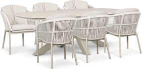 Tuinset 6 personen 240 cm Rope Zand/Beige Lifestyle Garden Furniture Monaco/Voyage