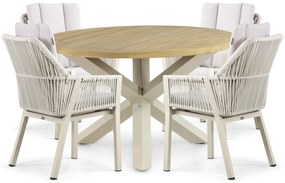 Tuinset 4 personen 120 cm Aluminium/rope Taupe Lifestyle Garden Furniture Verona/Rockville