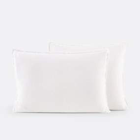 Kussensloop in gewassen linnen, laddersteek, Linot