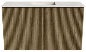 Mondiaz Joya DLux 70cm toiletmeubel dusk met wastafel faye midden zonder kraangat ostra