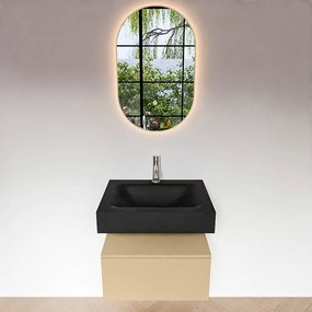 Zaro Alan badmeubel 60cm sand 1 lade met vrijhangende wastafel cloud midden 1 kraangat urban