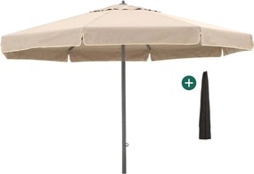 Parasol Shadowline Java | Inclusief hoes | Rond | 500cm | Met draaihendel | Bruin | Kees Smit Tuinmeubelen