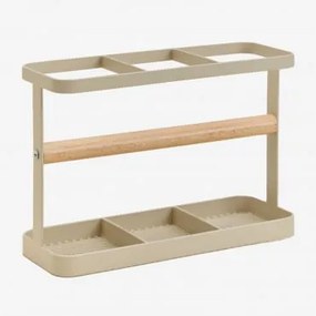 Keukengerei-organizer Van Ijzer En Rubberhout Celine Tapioca Beige - Sklum