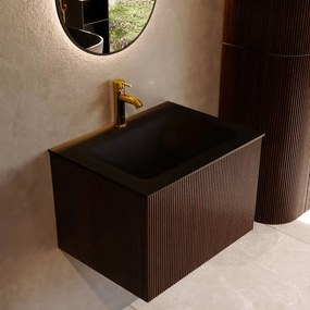 Mondiaz Kurve 60cm badmeubel ruby met 1 lade en wastafel cloud midden 1 kraangat urban