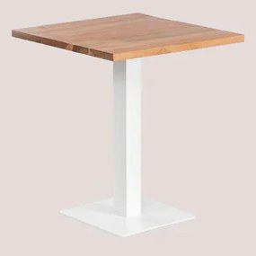 Vierkante bartafel acacia hout Ristretto ↔︎ 70 cm & WIT - Sklum
