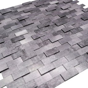 Zelfklevende Mozaïektegels Metaal | Steenstrip 3D Antraciet | 30×29,8 cm | Keuken, Bad &amp; WC
