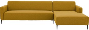 Goossens  Key West geel, stof, 3-zits, modern design