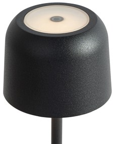 Buitenlamp met dimmer LED Tafellamp met dimmer mushroom zwart oplaadbaar incl. laadstation - Raika Modern IP65 Buitenverlichting Lamp