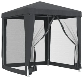 vidaXL Partytent met 4 mesh zijwanden 2x2 m HDPE antracietkleurig