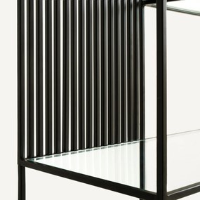 Boekenrek in metaal en glas, Rectiligne