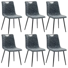 vidaXL Eetkamerstoelen 6 st kunstleer zwart